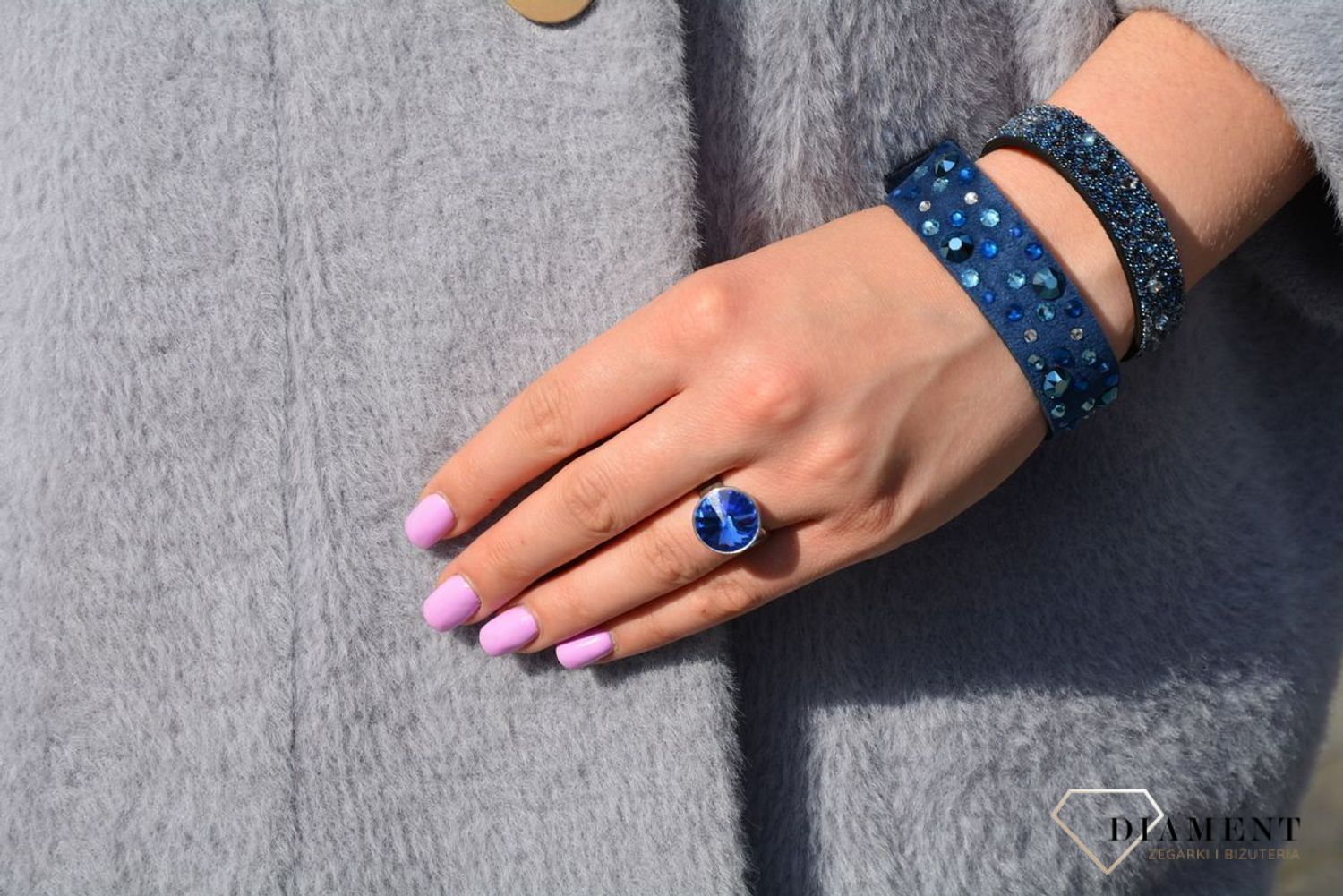 Bransoletka damska Swarovski granatowy kryształ BA 100-1MOL.jpg